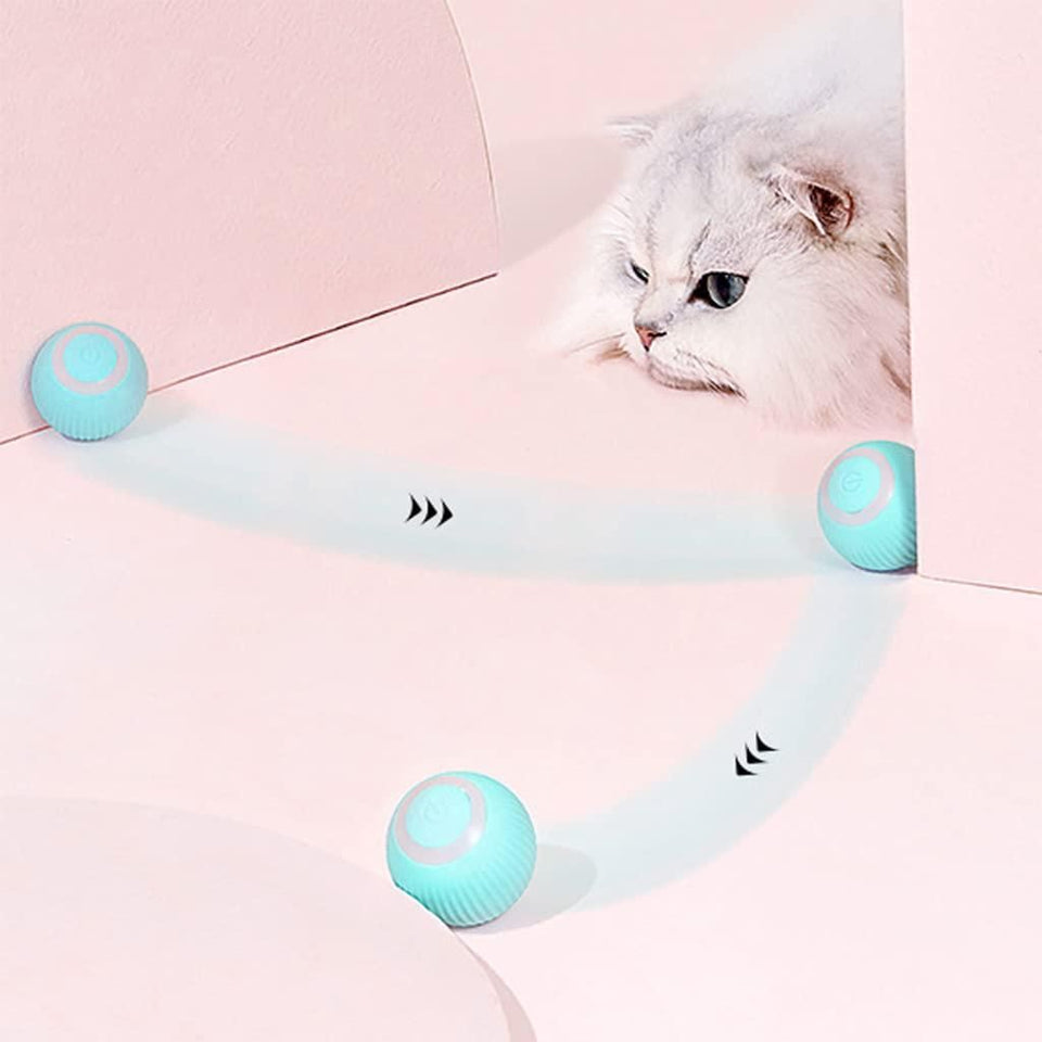 Rotating Cat Toy Ball, Interactive Cat Toys Rechargeable Rotating Ball with LED